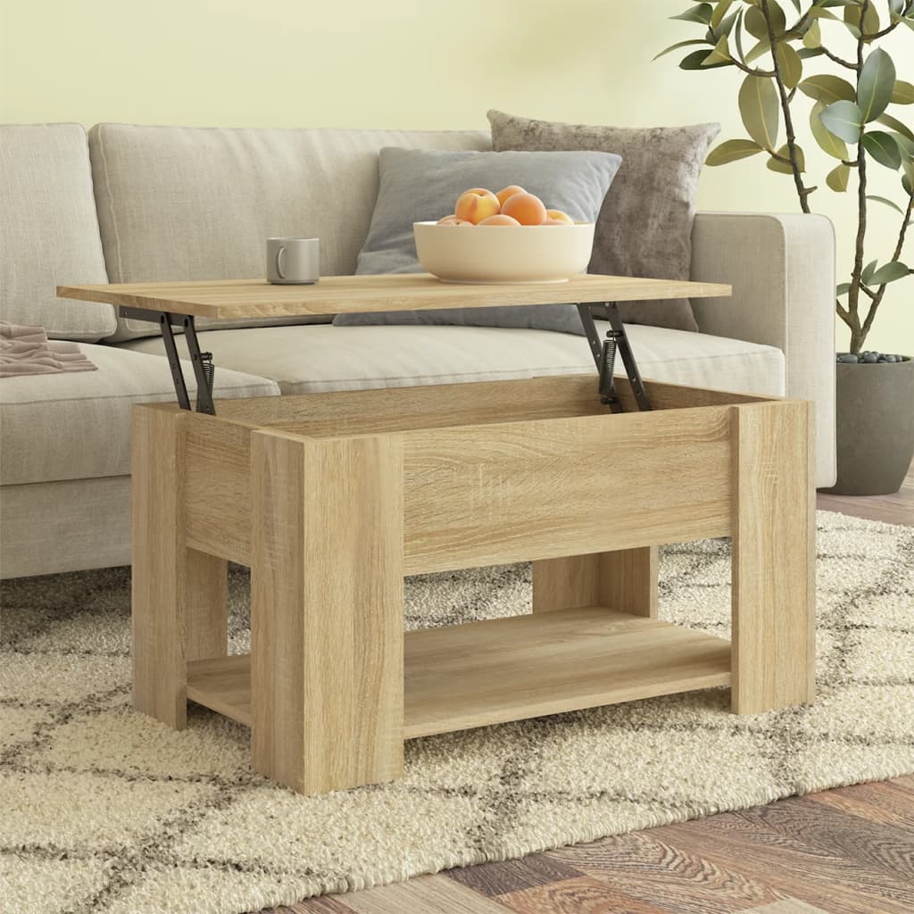 vidaXL Coffee Table Sonoma Oak 79x49x41 cm Engineered Wood