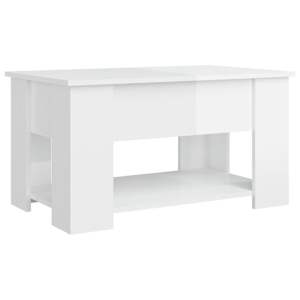 Konferenční stolek lesklý bílý 79 x 49 x 41 cm kompozitní dřevo - obrázek 4
