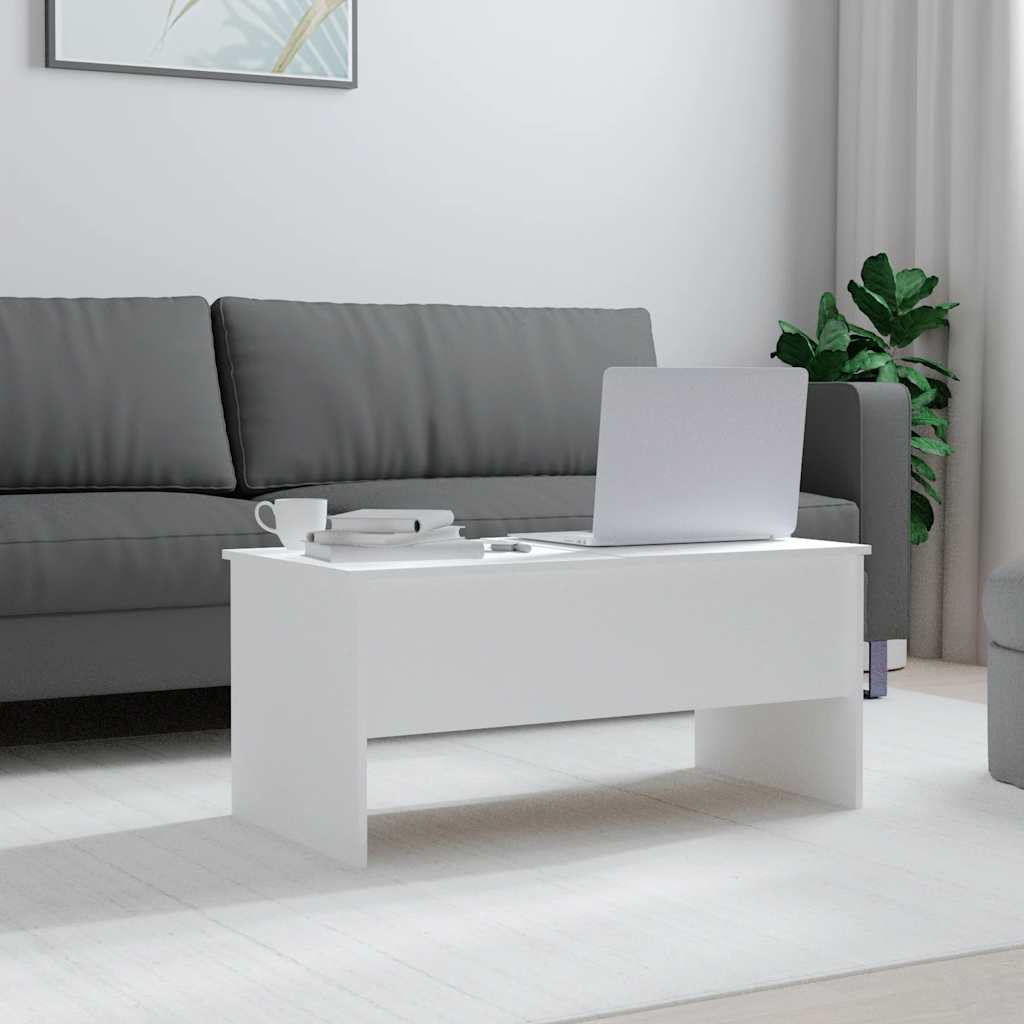 Thumbnail - vidaXL Couchtisch Weiß 102x50,5x46,5 cm Holzwerkstoff