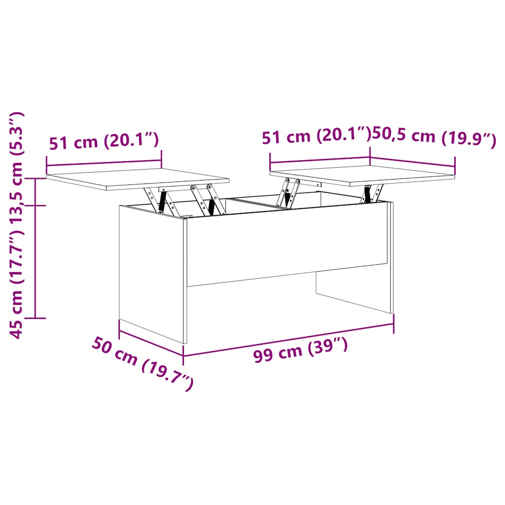 Coffee Table White 102x50.5x46.5 Cm Engineered Wood VidaXL 20 width=274