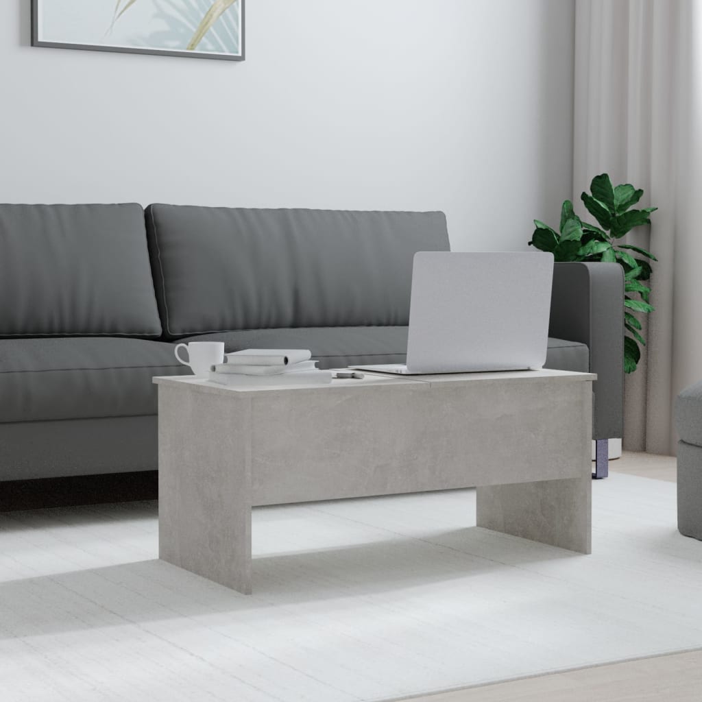 

vidaXL Salontafel 102x50,5x46,5 bewerkt hout betongrijs