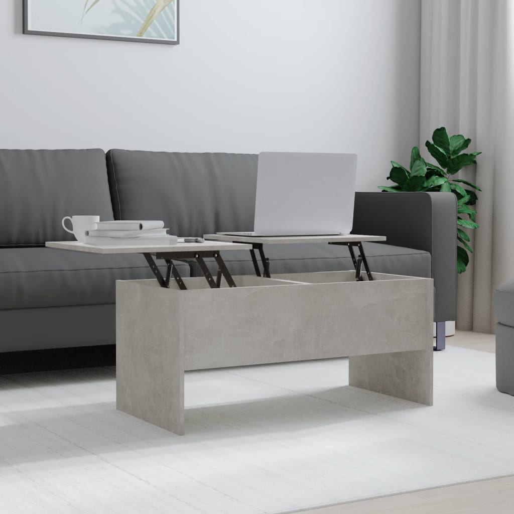 vidaXL Stolik kawowy, szaro betonu, 102x50,5x46,5 cm