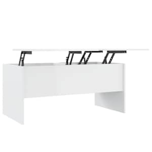 Konferenční stolek lesklý bílý 102x50,5x46,5cm kompozitní dřevo - obrázek 2