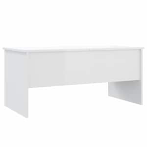 Konferenční stolek lesklý bílý 102x50,5x46,5cm kompozitní dřevo - obrázek 5