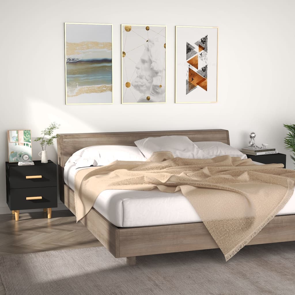 1/2x Bed Cabinet Bedroom Nightstand Bedside Storage Table Multi Colours vidaXL