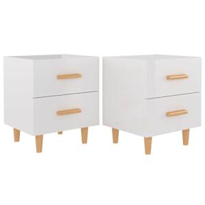 Noční stolky 2 ks bílé s vysokým leskem 40 x 35 x 47,5 cm - obrázek 2