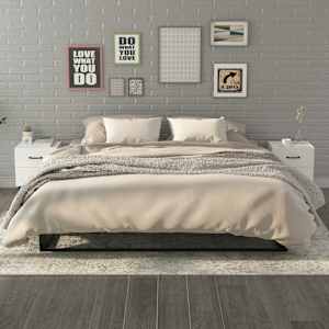 Nočna omarica 2 kosa bela 40x35x47,5 cm