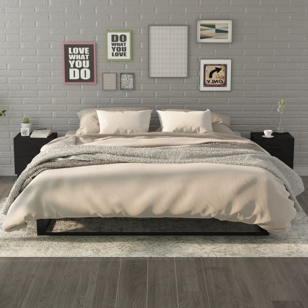 vidaXL Szafki nocne, 2 szt., czarne, 40x35x47,5 cm