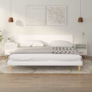 Nočna omarica 2 kosa bela 40x35x47 cm