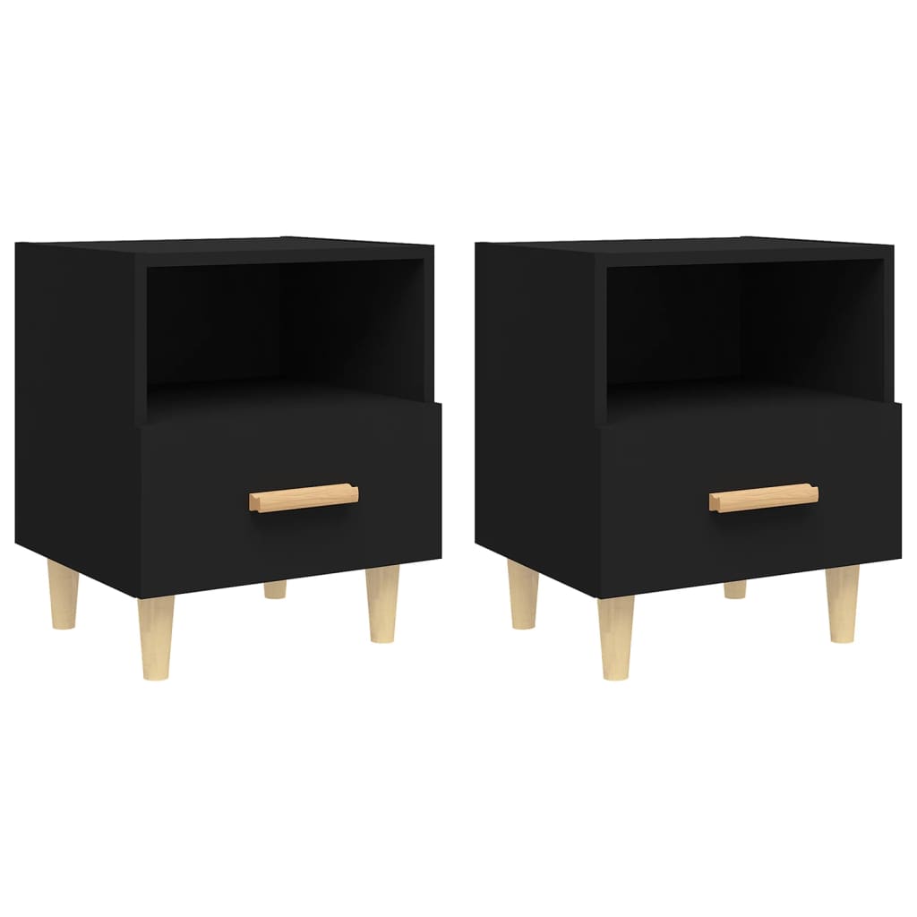 vidaXL Nachtkastjes 2 st 40x35x47 cm zwart