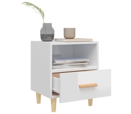 vidaXL Y&ouml;p&ouml;yt&auml; korkeakiilto valkoinen 40x35x47 cm