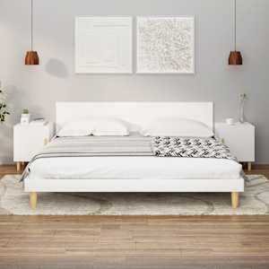 Nočna omarica 2 kosa bela konstruiran les