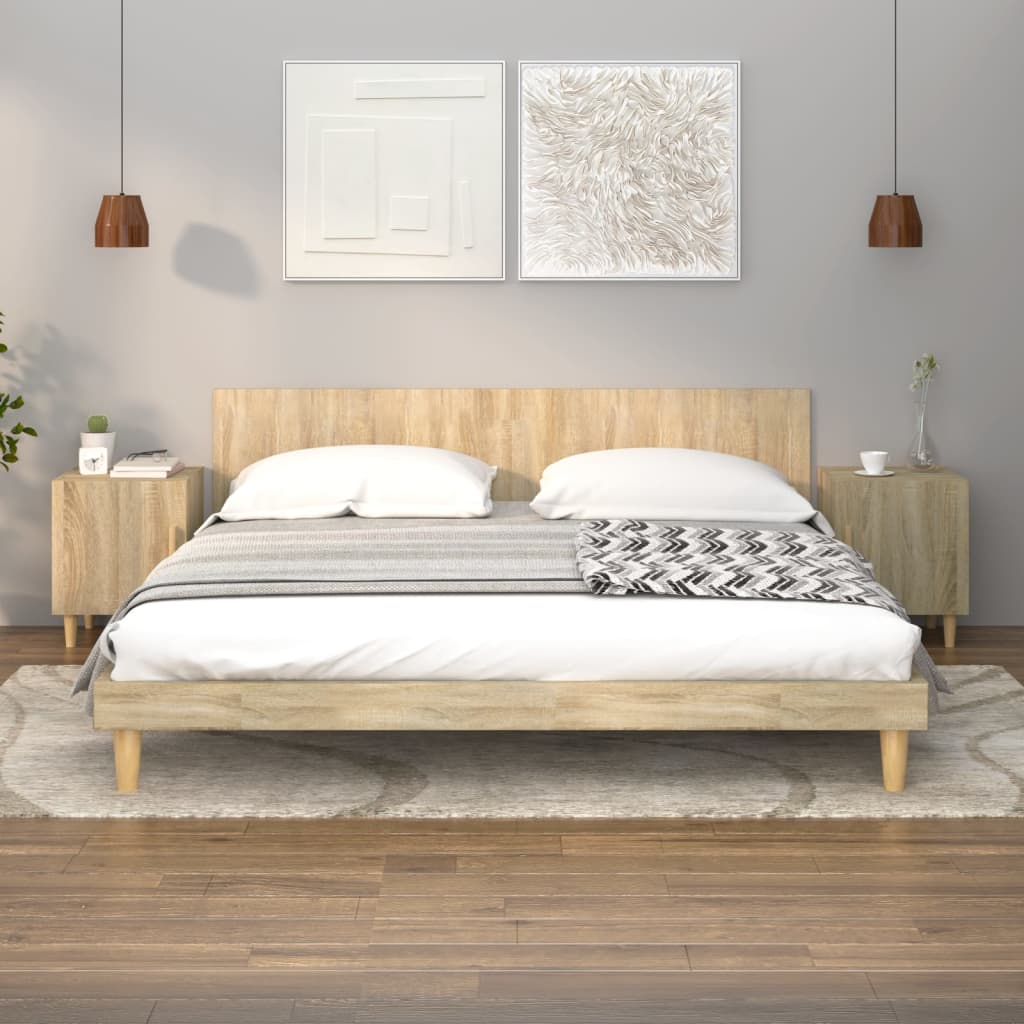 vidaXL Szafki nocne, 2 szt., d�b sonoma, materia� drewnopochodny