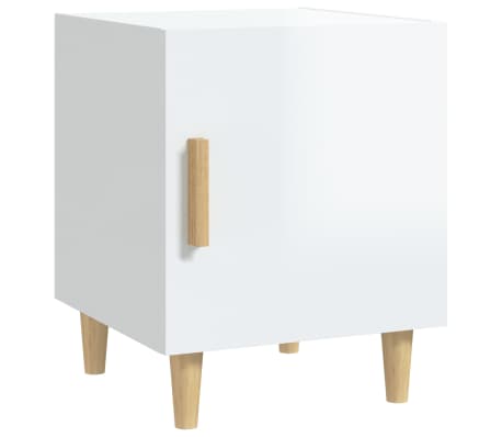 vidaXL Bedside Cabinets 2 pcs High Gloss White Engineered Wood
