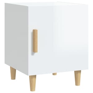 vidaXL Bedside Cabinets 2 pcs High Gloss White Engineered Wood