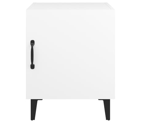 vidaXL Mesita de noche madera contrachapada blanco