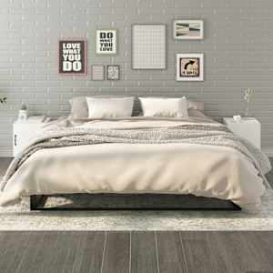 Nočna omarica 2 kosa bela konstruiran les