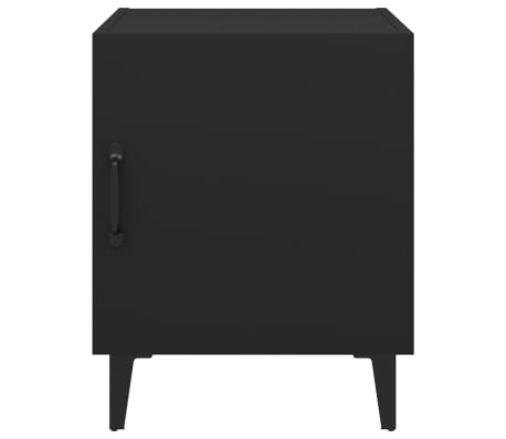 vidaXL naktsskapītis, melns, inženierijas koks