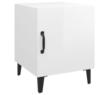 vidaXL Nachtkastjes 2 st bewerkt hout hoogglans wit