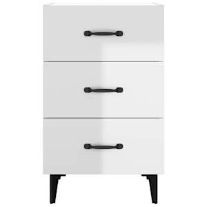 vidaXL Naktinė spintelė, balta, 40x40x66cm, apdirbta mediena, blizgi