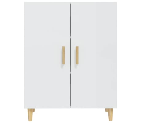 vidaXL Buffet Blanc brillant 70x34x90 cm Bois d'ing&eacute;nierie