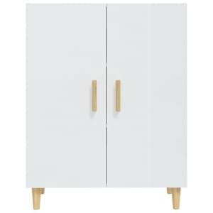 vidaXL Buffet Blanc brillant 70x34x90 cm Bois d'ing&eacute;nierie