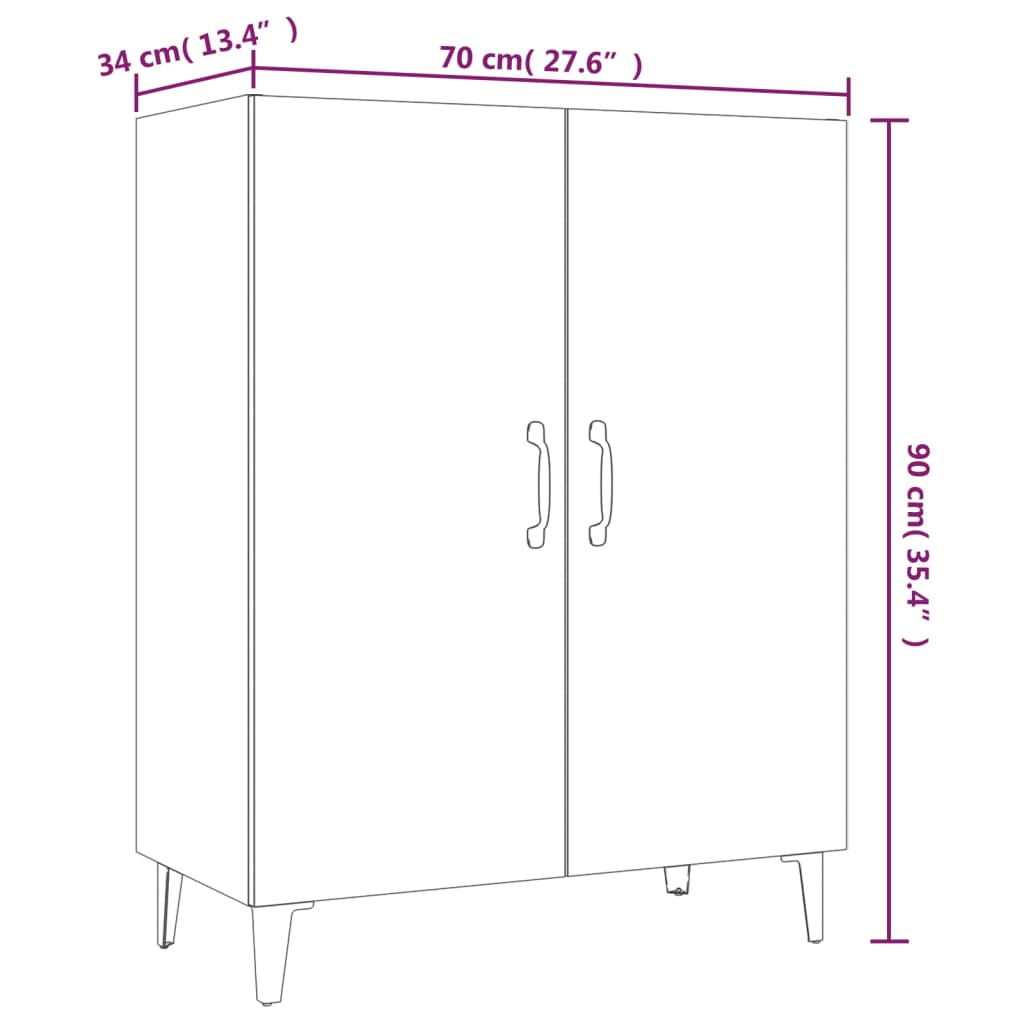 Komoda biela 70x34x90 cm spracované drevo