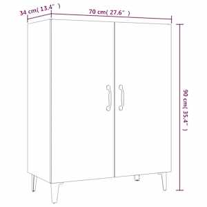 Příborník betonově šedý 70 x 34 x 90 cm kompozitní dřevo - obrázek 8