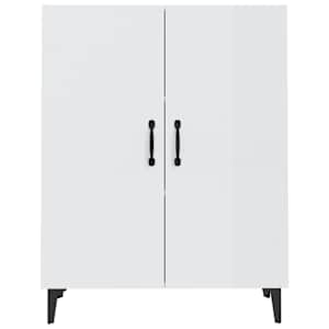 vidaXL &Scaron;oninė spintelė, balta, 70x34x90cm, apdirbta mediena, blizgi