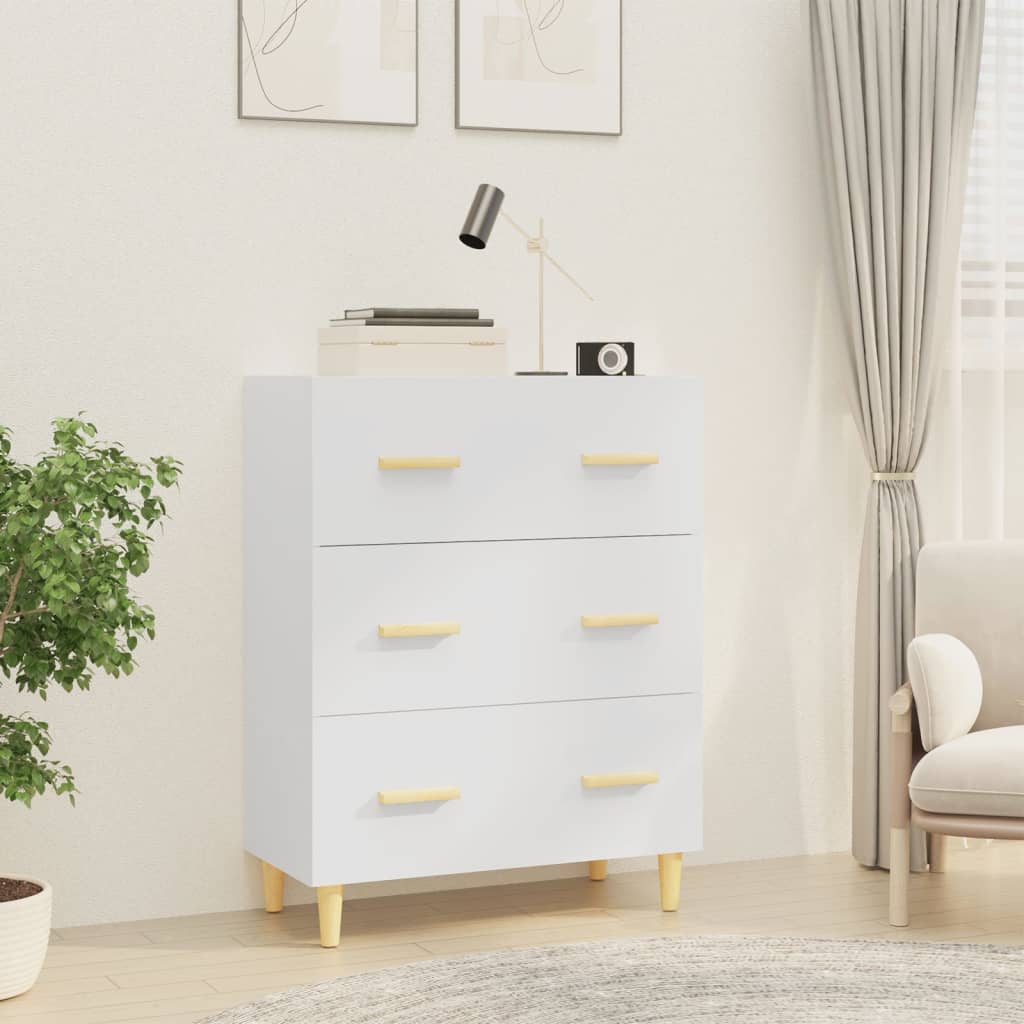 vidaXL Komoda, bia�a, 70x34x90 cm, materia� drewnopochodny