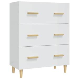 Příborník bílý s vysokým leskem 70x34x90 cm kompozitní dřevo - obrázek 2