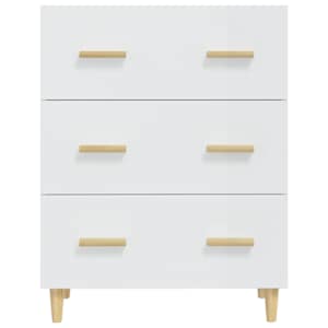 Příborník bílý s vysokým leskem 70x34x90 cm kompozitní dřevo - obrázek 3