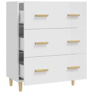 Příborník bílý s vysokým leskem 70x34x90 cm kompozitní dřevo - obrázek 5