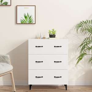 Komoda bela 69,5x34x90 cm inženirski les