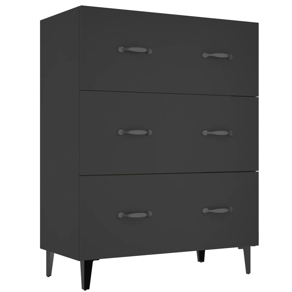

vidaXL Sideboard Black 27.4"x13.4"x35.4" Engineered Wood