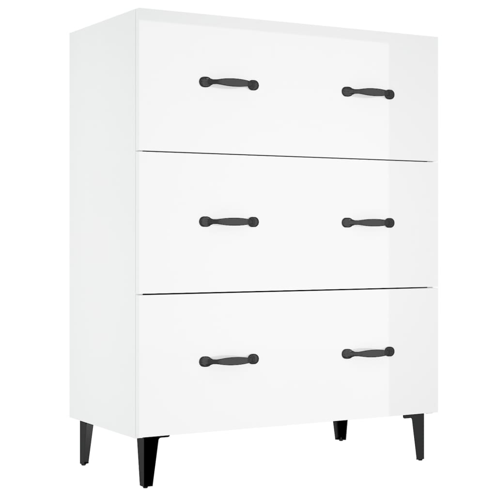 

vidaXL Sideboard High Gloss White 27.4"x13.4"x35.4" Engineered Wood