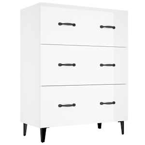 Příborník bílý s vysokým leskem 69,5x34x90 cm kompozitní dřevo - obrázek 2