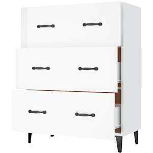 Příborník bílý s vysokým leskem 69,5x34x90 cm kompozitní dřevo - obrázek 6