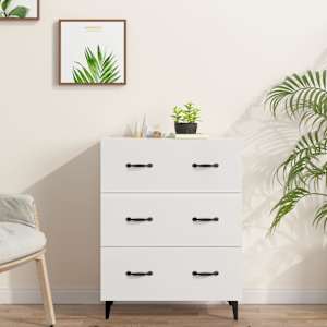 Příborník bílý s vysokým leskem 69,5x34x90 cm kompozitní dřevo - obrázek 1