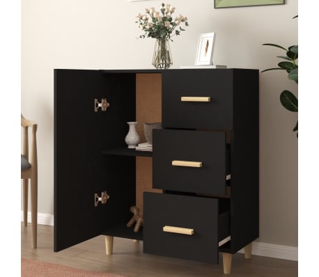 vidaXL Szafka, czarna, 69,5x34x90 cm, materiał drewnopochodny