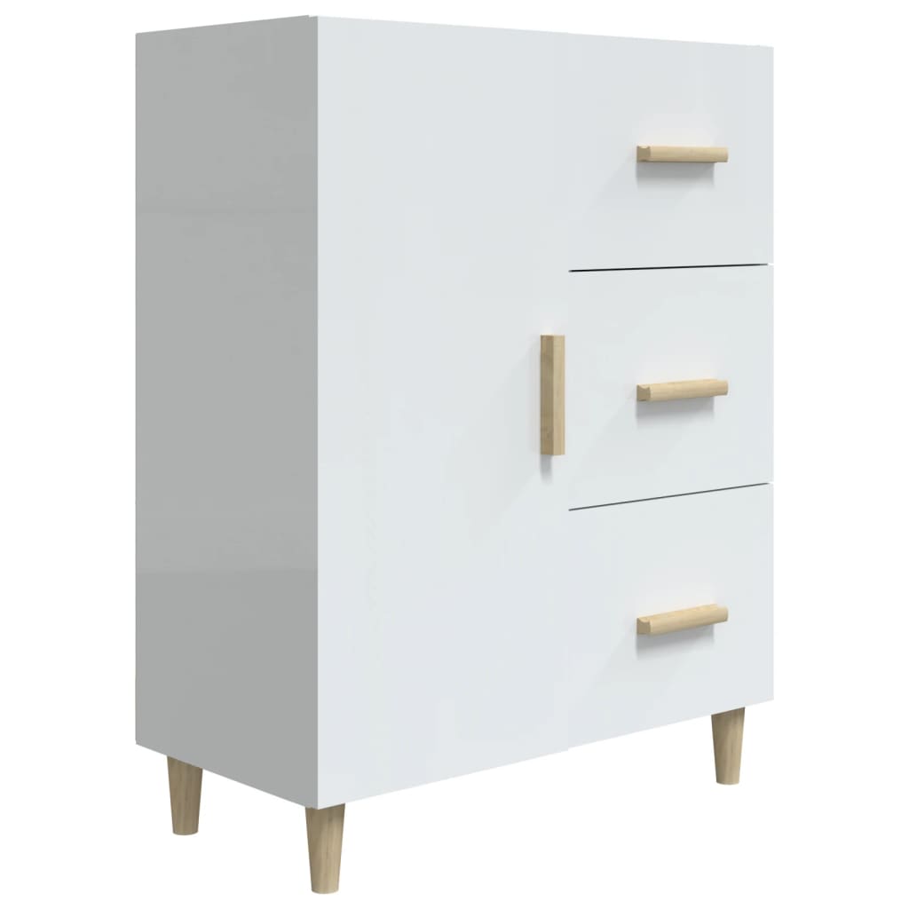 

vidaXL Sideboard High Gloss White 27.4"x13.4"x35.4" Engineered Wood
