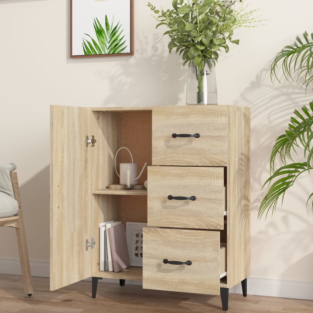 

vidaXL Dressoir 69,5x34x90 cm bewerkt hout sonoma eikenkleurig