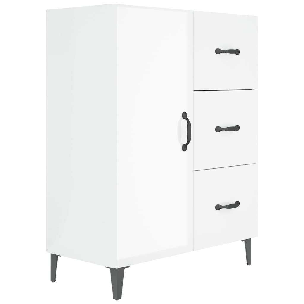 

vidaXL Sideboard High Gloss White 27.4"x13.4"x35.4" Engineered Wood
