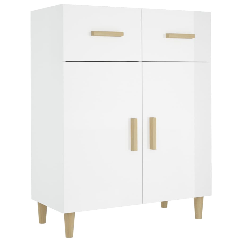 

vidaXL Sideboard High Gloss White 27.4"x13.4"x35" Engineered Wood