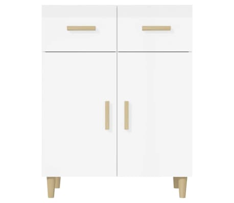 vidaXL Buffet Blanc brillant 69,5x34x89 cm Bois d'ing&eacute;nierie