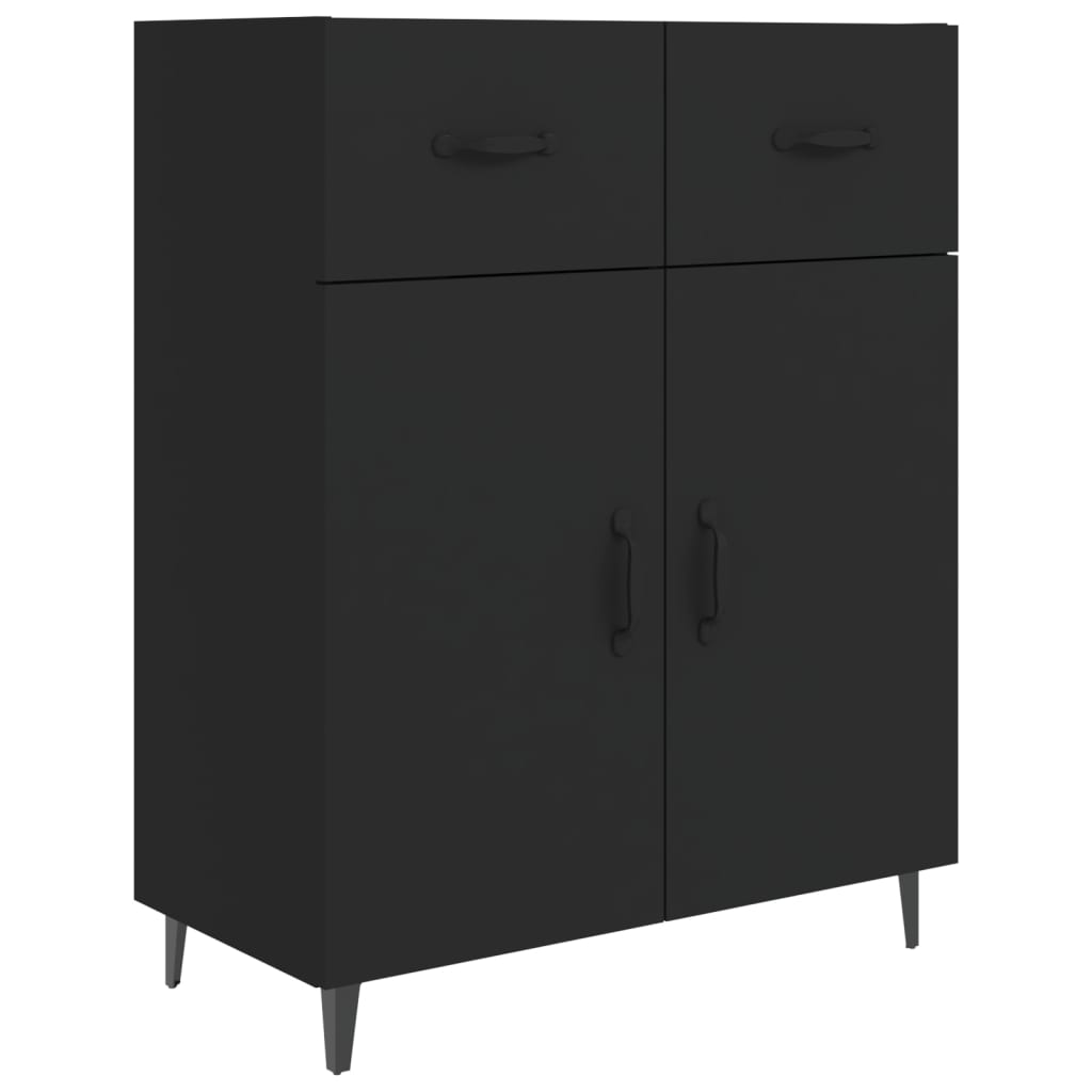 

vidaXL Sideboard Black 27.4"x13.4"x35.4" Engineered Wood