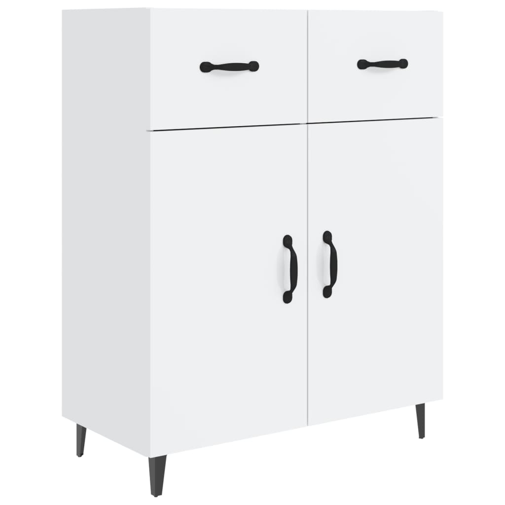 

vidaXL Sideboard High Gloss White 27.4"x13.4"x35.4" Engineered Wood