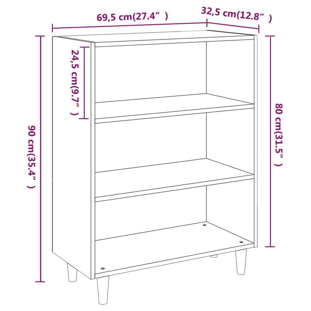 Komoda betonsko siva 69,5x32,5x90 cm konstruiran les