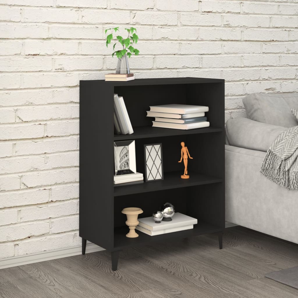 vidaXL Sideboard Schwarz 69,5x32,5x90 cm Holzwerkstoff