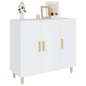 Příborník bílý 90 x 34 x 80 cm kompozitní dřevo - obrázek 7
